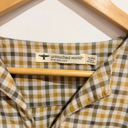 Untouched World Size M Cotton Merino Check Taya Shirt