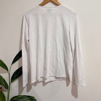 Aje Size XL Cotton Ring Detail Cut Out Long Sleeve Top