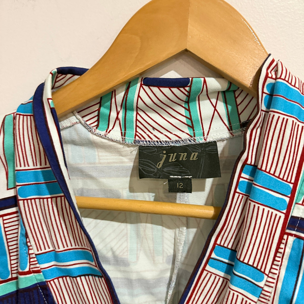 Juna Size 12 Geometric Print Peplum Jacket