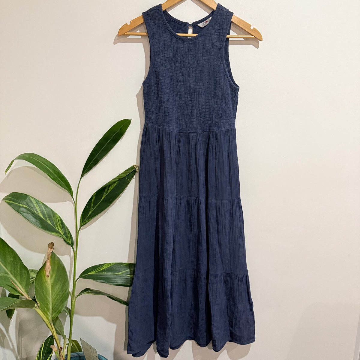 Spirit Size 10 Shirred Bodice Cotton Gauze Tiered Maxi Dress