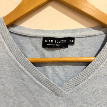Wild South Size 14 Cotton Cashmere V Neck Jumper
