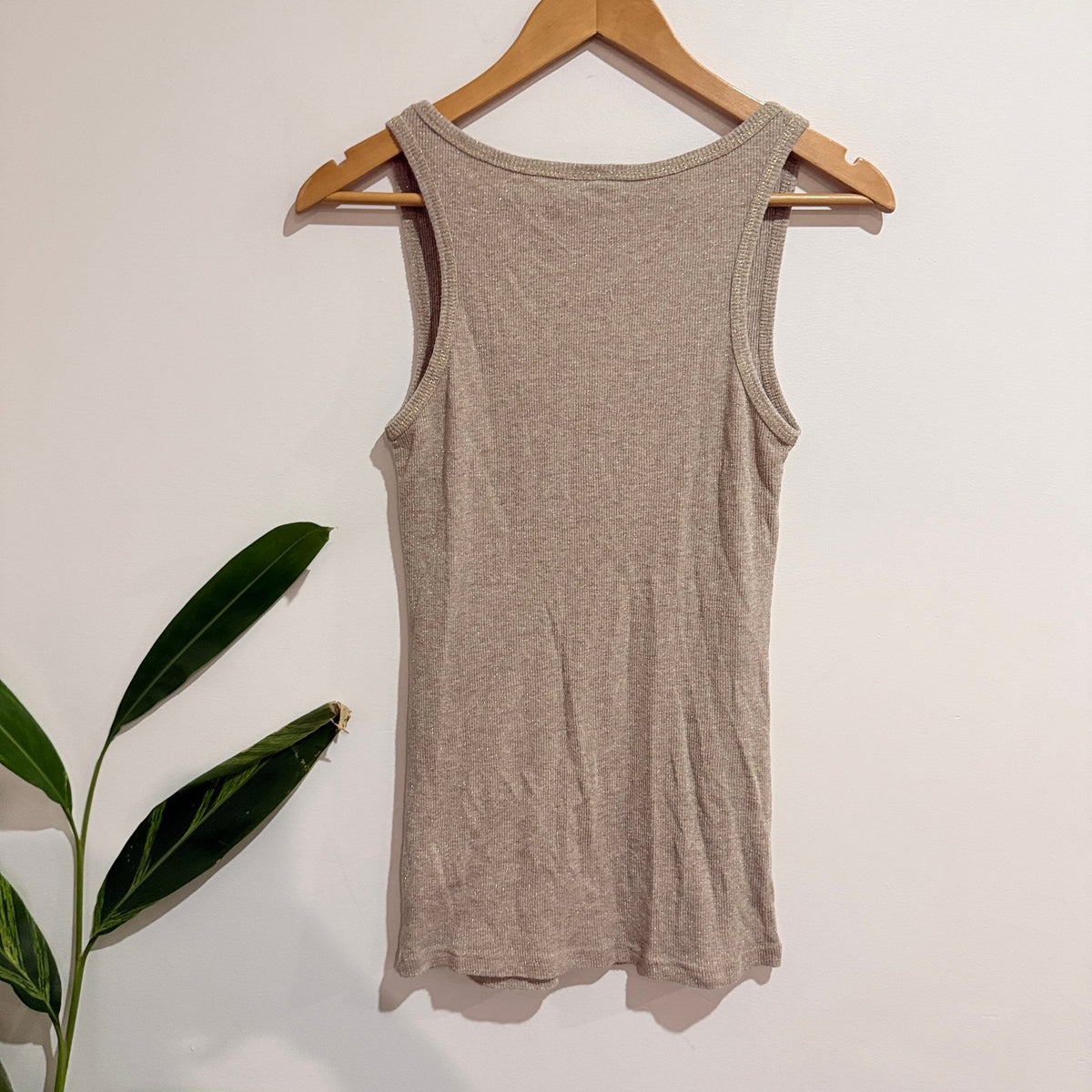 Forever New Size 14 Metallic Ribbed Scoop Neck Tank