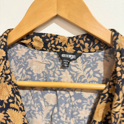 Emerge Size 10 Floral Print Wrap Front Collared Mini Dress