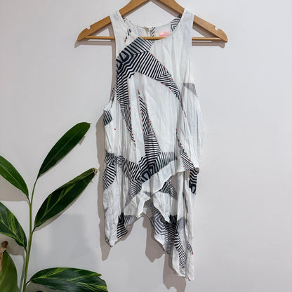 Sass & Bide Size 6 Windfall Geo Print Asymmetric Hem Top