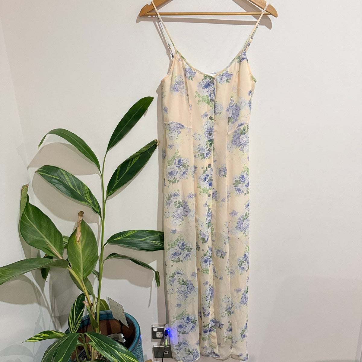 Cotton On Size XS Floral Print Button Front Slip Midi Dress