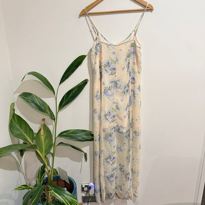 Cotton On Size XS Floral Print Button Front Slip Midi Dress