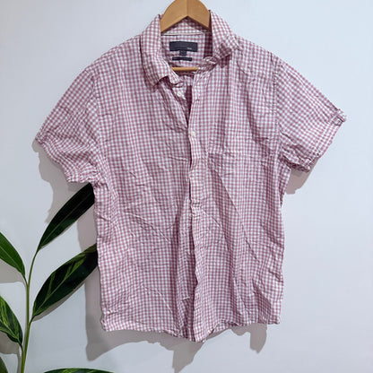 Witchery Man Size L Gingham Short Sleeve Shirt