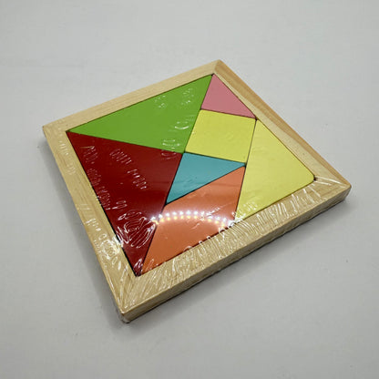 Tanagram Wooden Puzzle Board (7-Piece Set)