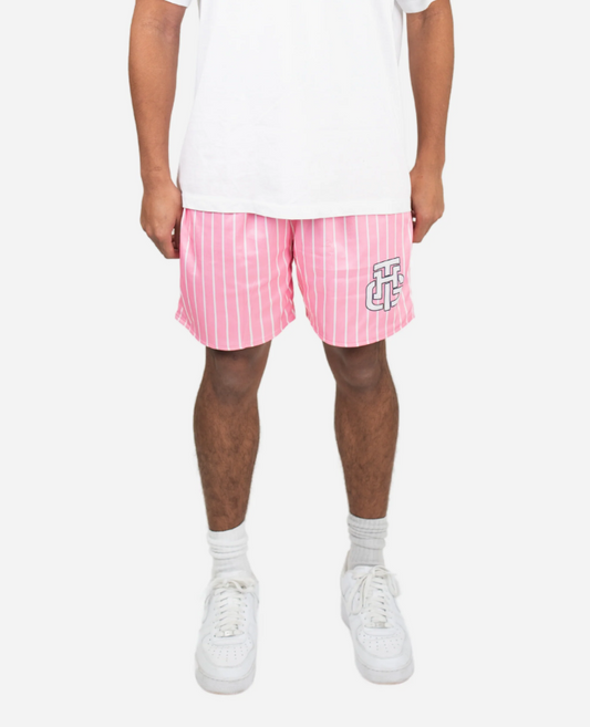 The hoop gang pink and white reversible basketball shorts - size xs - shorts bottoms men’s apparel