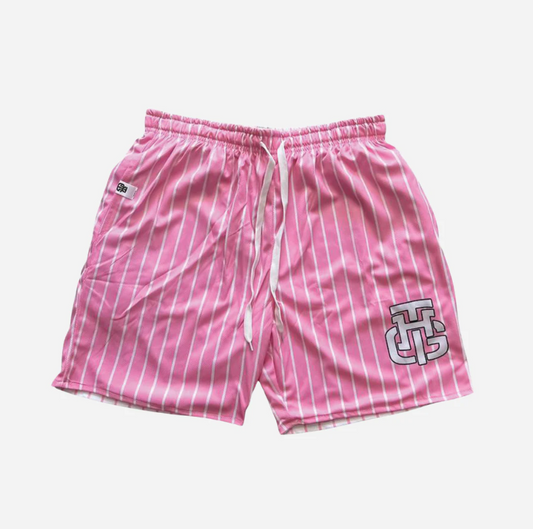 The hoop gang pink and white reversible basketball shorts - size xs - shorts bottoms men’s apparel
