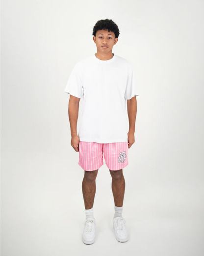 The hoop gang pink and white reversible basketball shorts - size xs - shorts bottoms men’s apparel