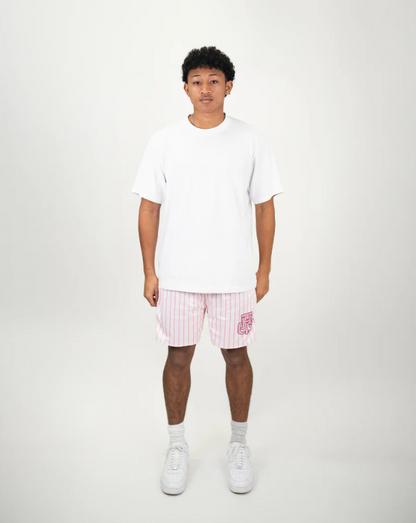 The hoop gang pink and white reversible basketball shorts - size xs - shorts bottoms men’s apparel