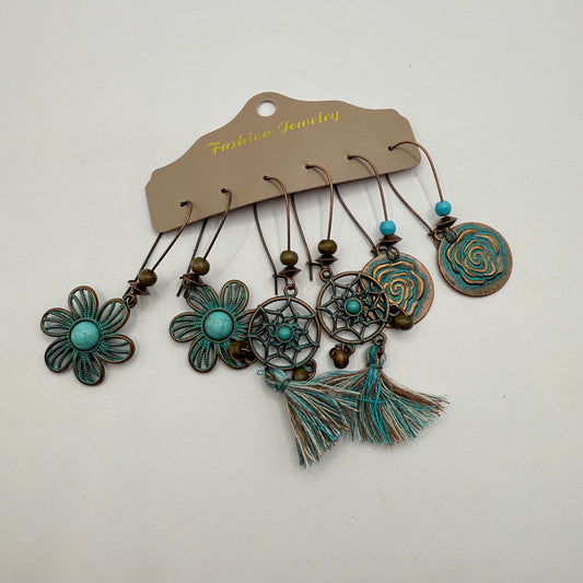 Three-Piece Bohemian Earring Set
