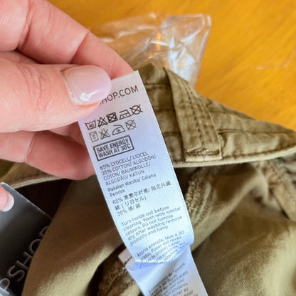 Topshop Khaki Utility Shorts Size 6