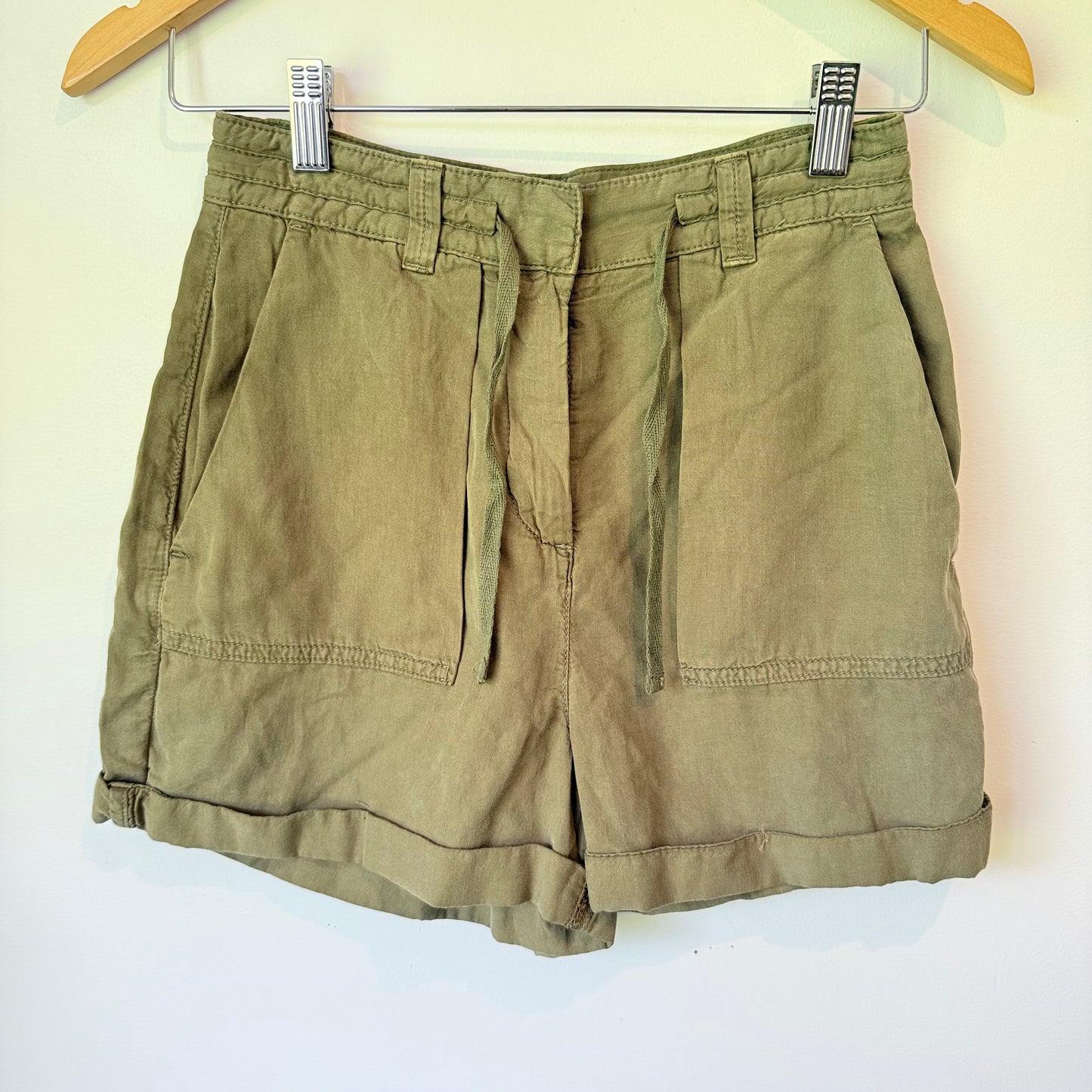 Topshop Khaki Utility Shorts Size 6