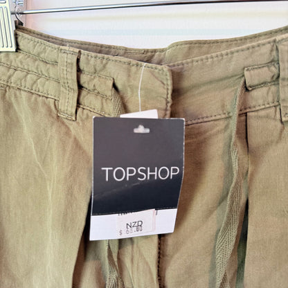 Topshop Khaki Utility Shorts Size 6