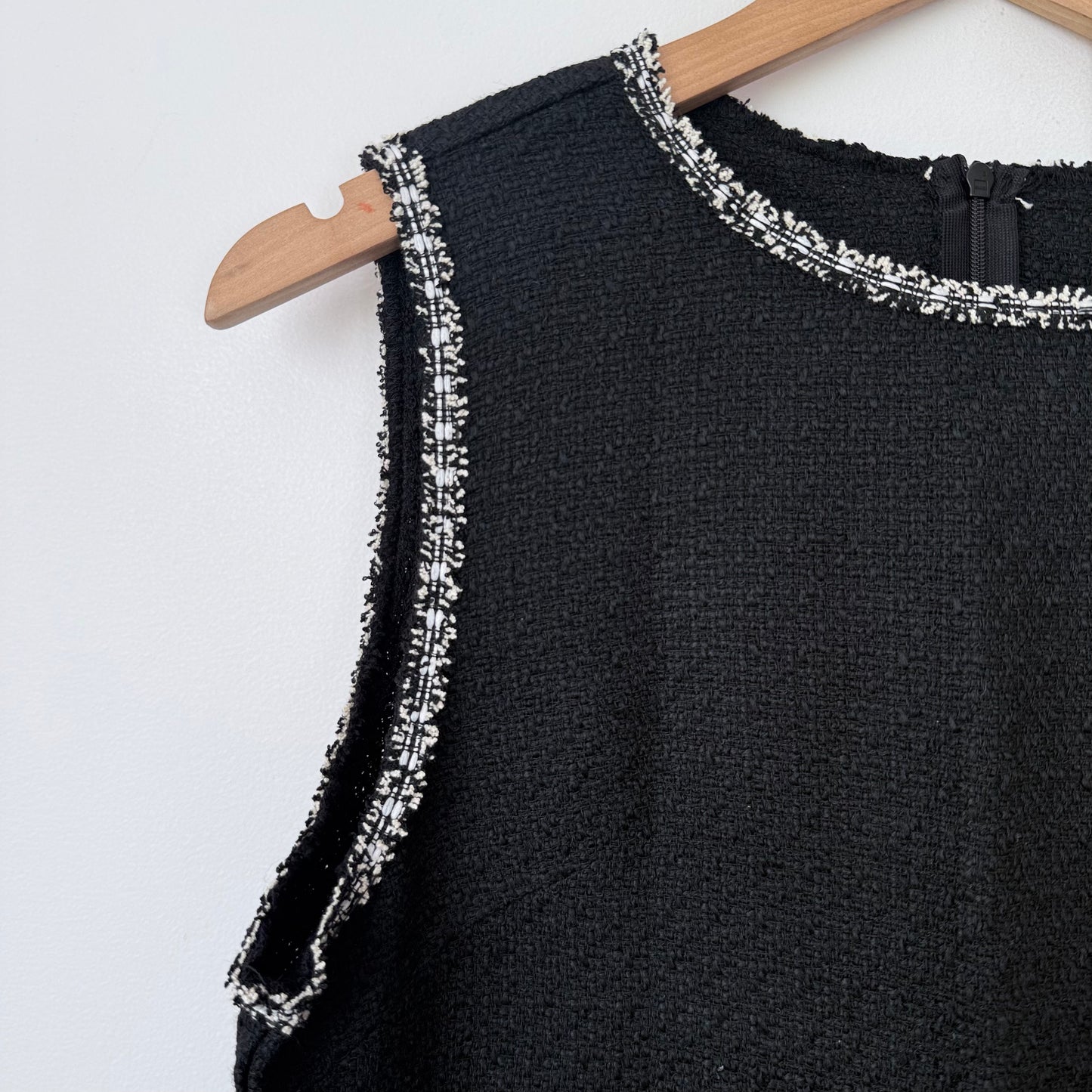 Tweed Style Mini Dress Black Size L