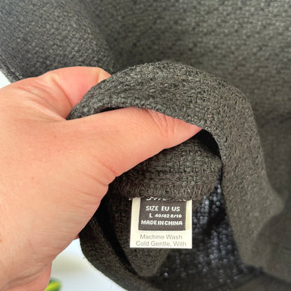 Tweed Style Mini Dress Black Size L
