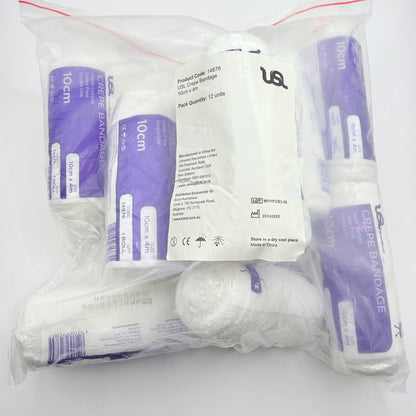 USL Crepe Bandage – 10cm x 4m (Pack of 12)