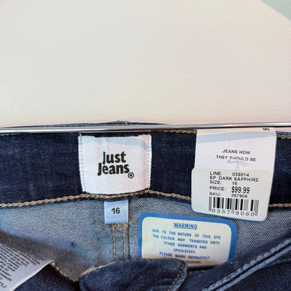 JUST JEANS Reformed Wide Leg Dark Sapphire – Size 16