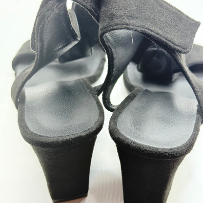 Heeled Comfort Sandals - Black - Size 37
