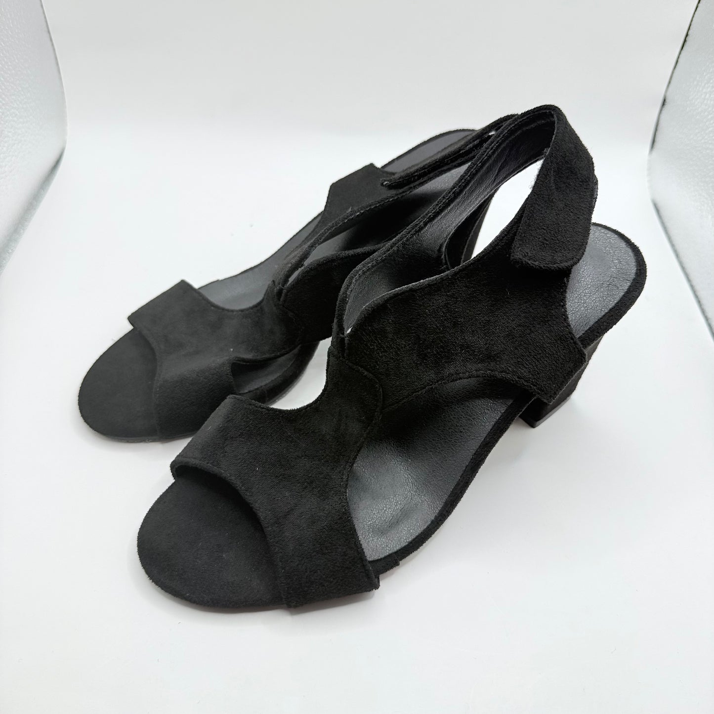 Heeled Comfort Sandals - Black - Size 37