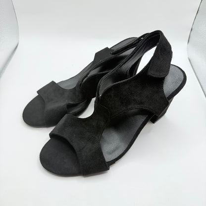 Heeled Comfort Sandals - Black - Size 37