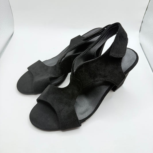 Heeled Comfort Sandals - Black - Size 37