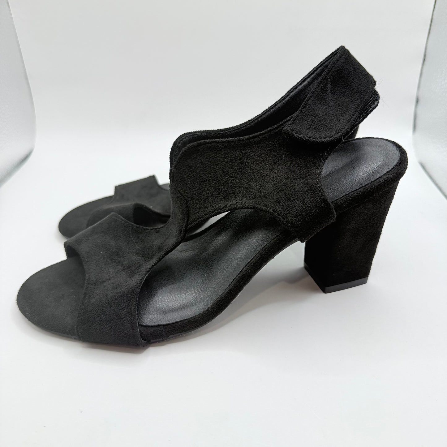Heeled Comfort Sandals - Black - Size 37