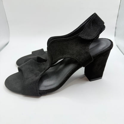 Heeled Comfort Sandals - Black - Size 37