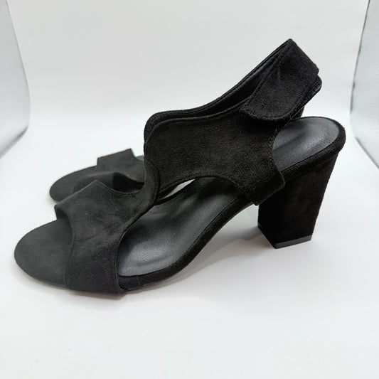 Heeled Comfort Sandals - Black - Size 37