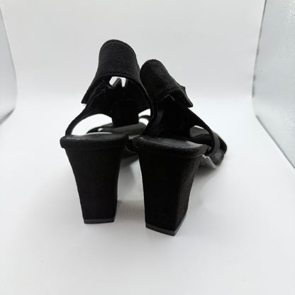 Heeled Comfort Sandals - Black - Size 37
