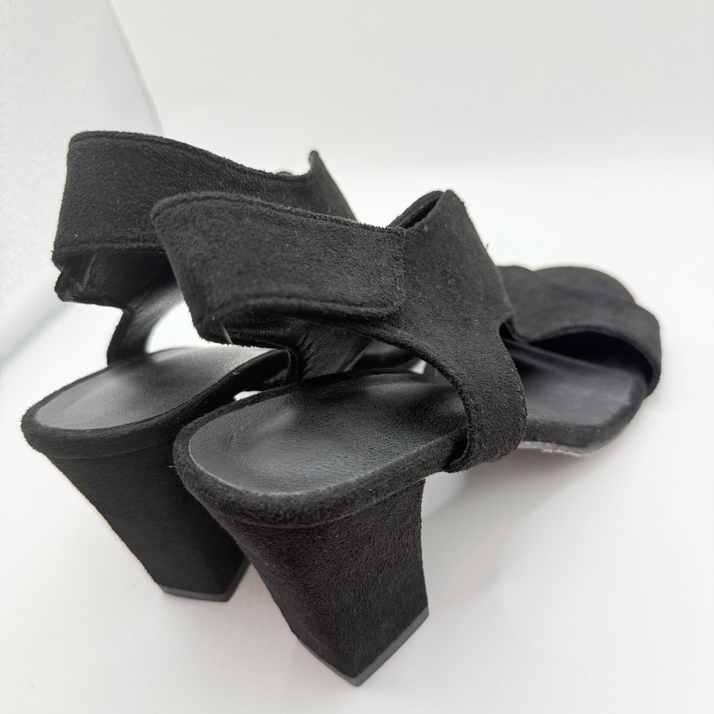 Heeled Comfort Sandals - Black - Size 37