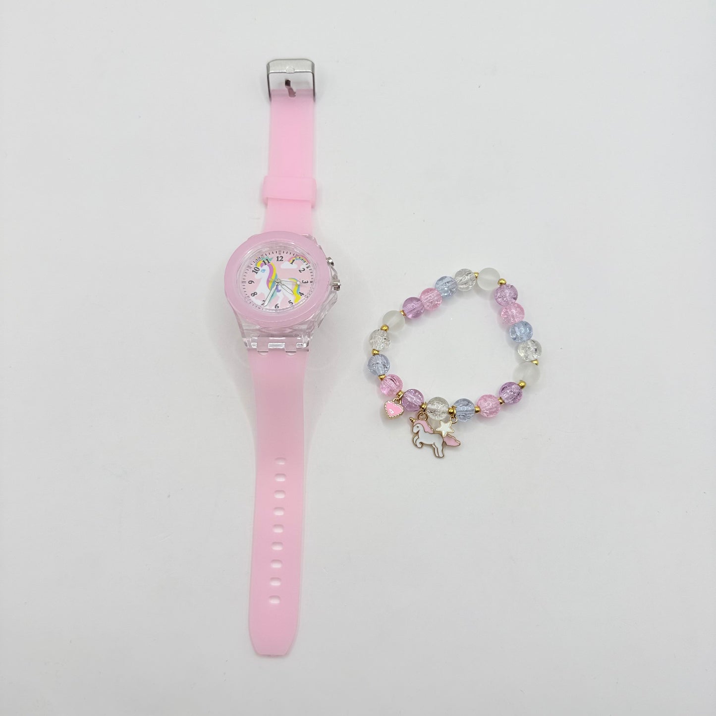 Unicorn Watch & Bracelet Set - Pink