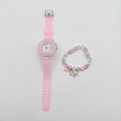 Unicorn Watch & Bracelet Set - Pink
