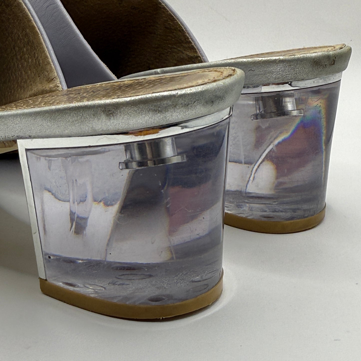 Diana Ferrari Lavender Leather Mules Size 6.5