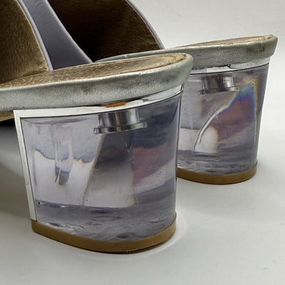 Diana Ferrari Lavender Leather Mules Size 6.5