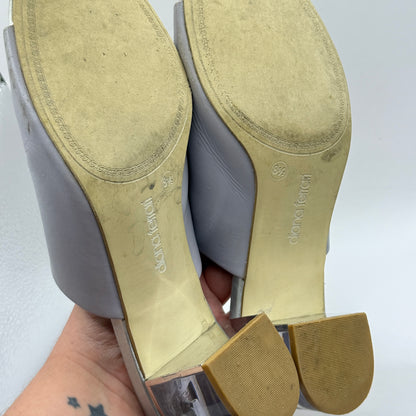 Diana Ferrari Lavender Leather Mules Size 6.5