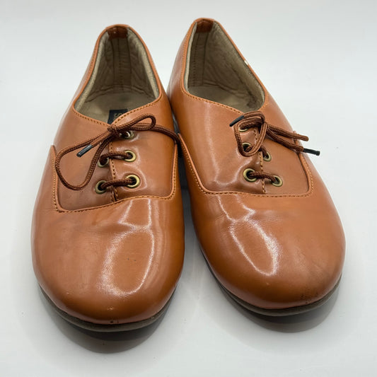 Utopia Tan Brown Lace-Up Flats - Size 41
