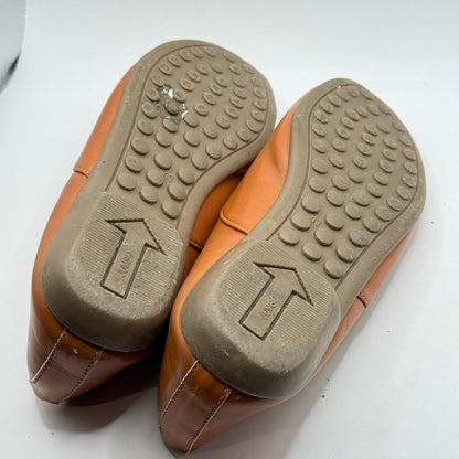 Utopia Tan Brown Lace-Up Flats - Size 41