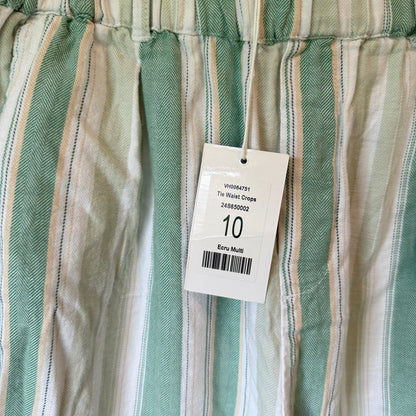 Victoria Hill Tie Waist Crops Ecru Size 10