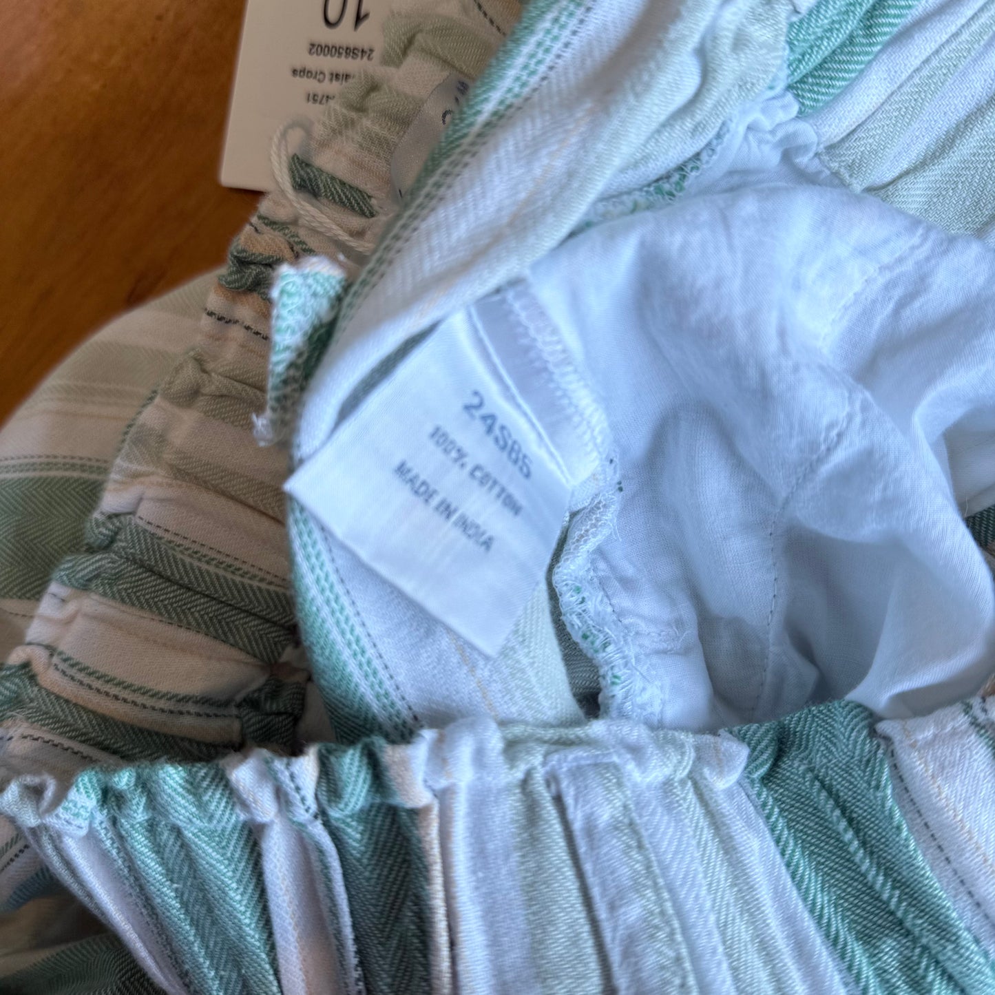 Victoria Hill Tie Waist Crops Ecru Size 10