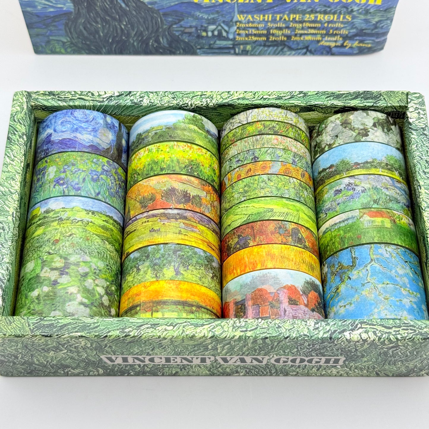 Vincent Van Gogh Washi Tape Set (25 Rolls, Multi-Width)
