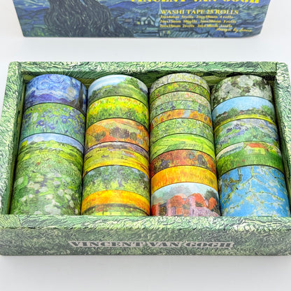 Vincent Van Gogh Washi Tape Set (25 Rolls, Multi-Width)