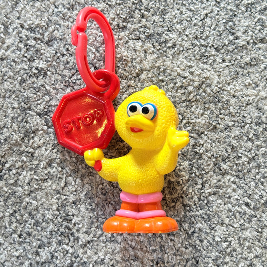 Vintage 1988 Tyco Big Bird Stop Sign Figure Sesame Street