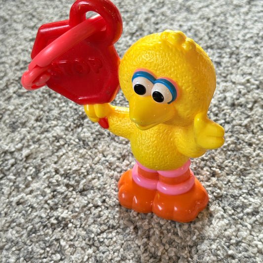 Vintage 1988 Tyco Big Bird Stop Sign Figure Sesame Street