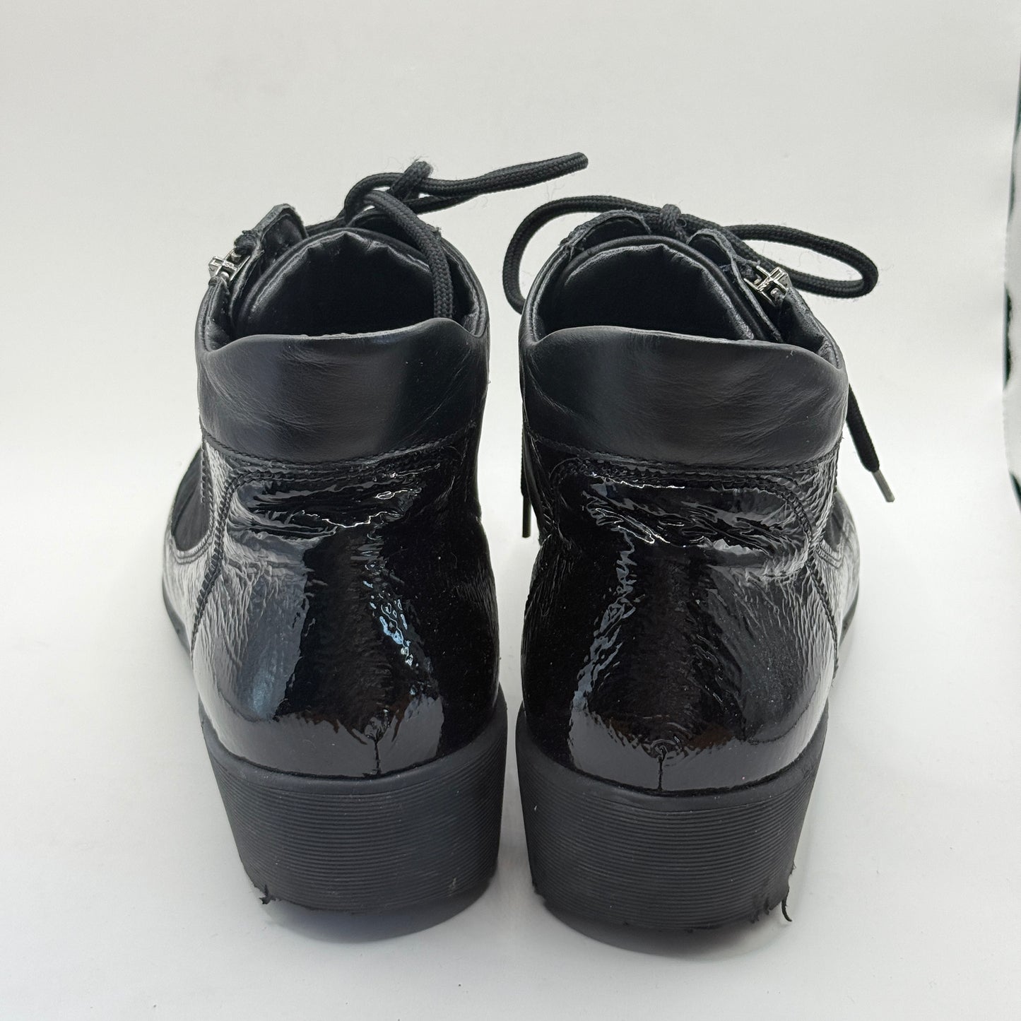 Waldläufer Kamela Black Leather Comfort Ankle Boots - 9.5 US