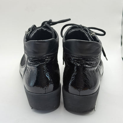 Waldläufer Kamela Black Leather Comfort Ankle Boots - 9.5 US