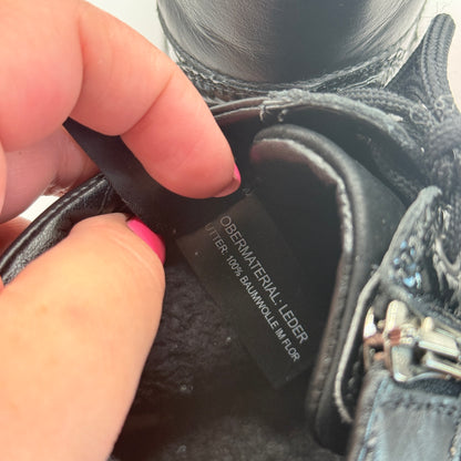 Waldläufer Kamela Black Leather Comfort Ankle Boots - 9.5 US