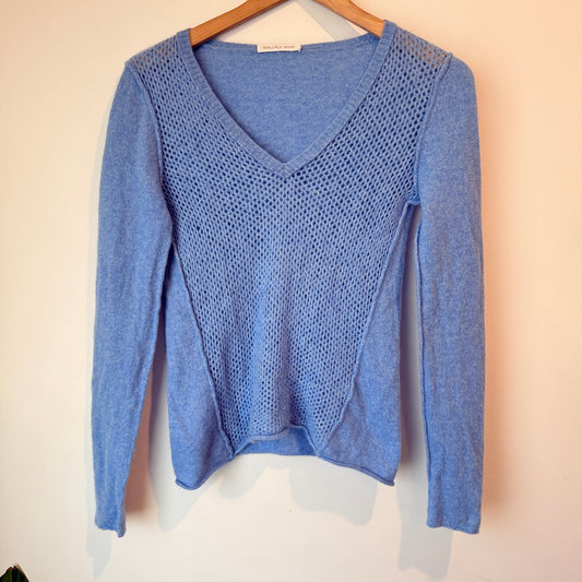 Wallace rose 100% cashmere v-neck sweater in baby blue - size xs - sweaters condition: used - original photo - top